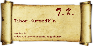 Tibor Kurszán névjegykártya